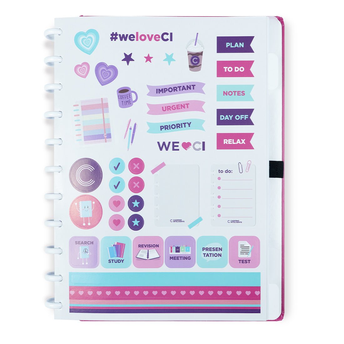 Caderno Inteligente Premier Pink Grande - Papelaria Encantada