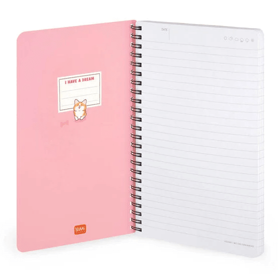 Caderno Legami A5 Espiral linhas - Corgi - Papelaria Encantada