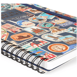 Caderno Legami A5 Espiral linhas - Travel Stickers - Papelaria Encantada