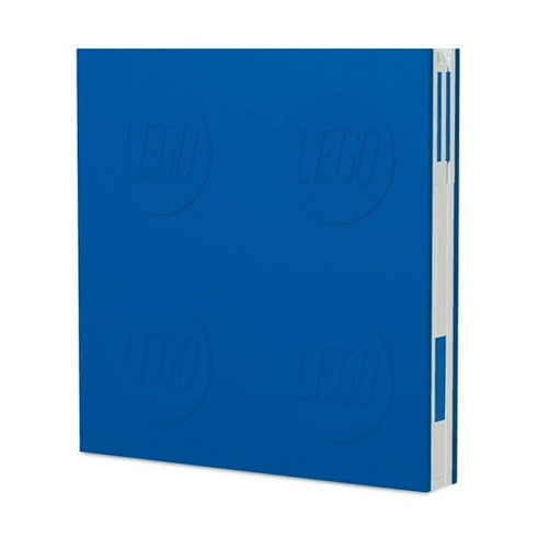 Caderno LEGO com elástico e caneta gel azul - Papelaria Encantada