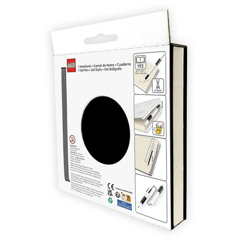 Caderno LEGO com elástico e caneta gel preta - Papelaria Encantada
