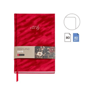 Caderno Liso Miquelrius A5 Highland Days Red Velvetten - Papelaria Encantada