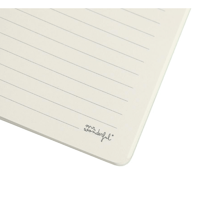 Caderno Mr.wonderful Pautado A5 Riscas Azul e Laranja - Papelaria Encantada
