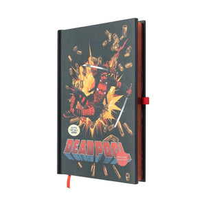 Caderno Premium A5 com Luz Marvel Deadpool - Papelaria Encantada
