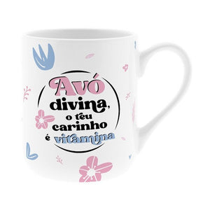 Caneca cerâmica 330ML - Avó divina, o teu carinho é vitamina - Papelaria Encantada