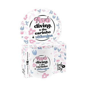 Caneca cerâmica 330ML - Avó divina, o teu carinho é vitamina - Papelaria Encantada