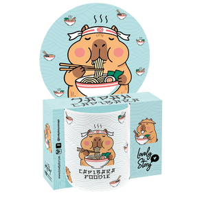 Caneca cerâmica 330ML Capivara Foodie Mint - Papelaria Encantada