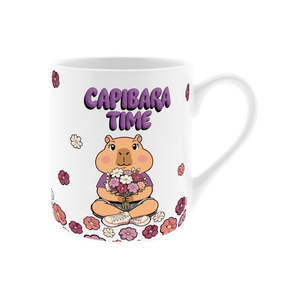 Caneca cerâmica 330ML Capivara Time - Lilac - Papelaria Encantada