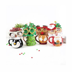 Caneca de Natal Rena + Óculos - Papelaria Encantada