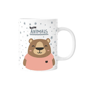 Caneca infantil cerâmica 330ml Aurea Kids - Urso - Papelaria Encantada