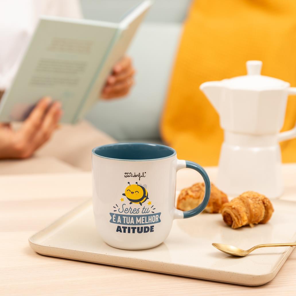 Caneca Mr. Wonderful - Seres tu é a tua melhor atitude - Papelaria Encantada