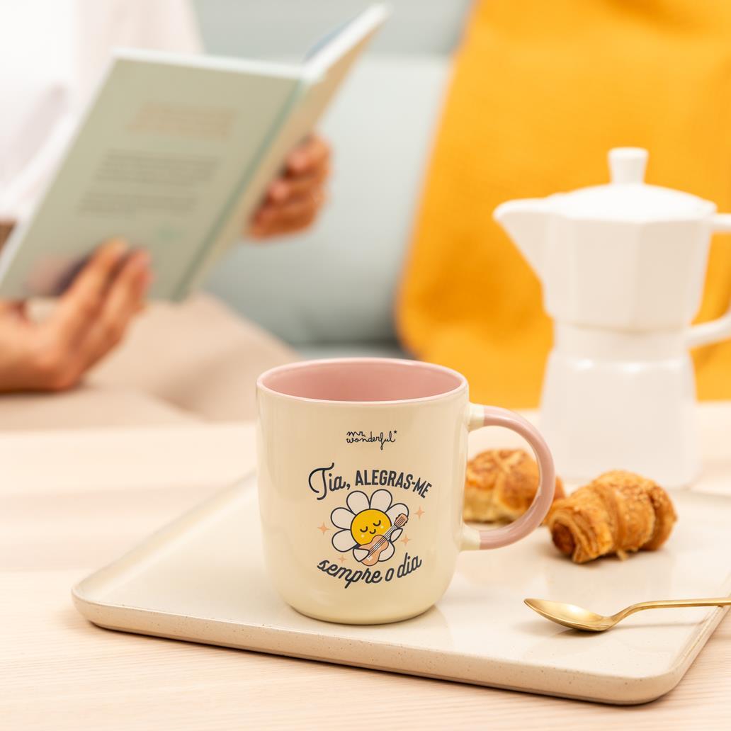 Caneca Mr. Wonderful - Tia, alegras-me sempre o dia - Papelaria Encantada