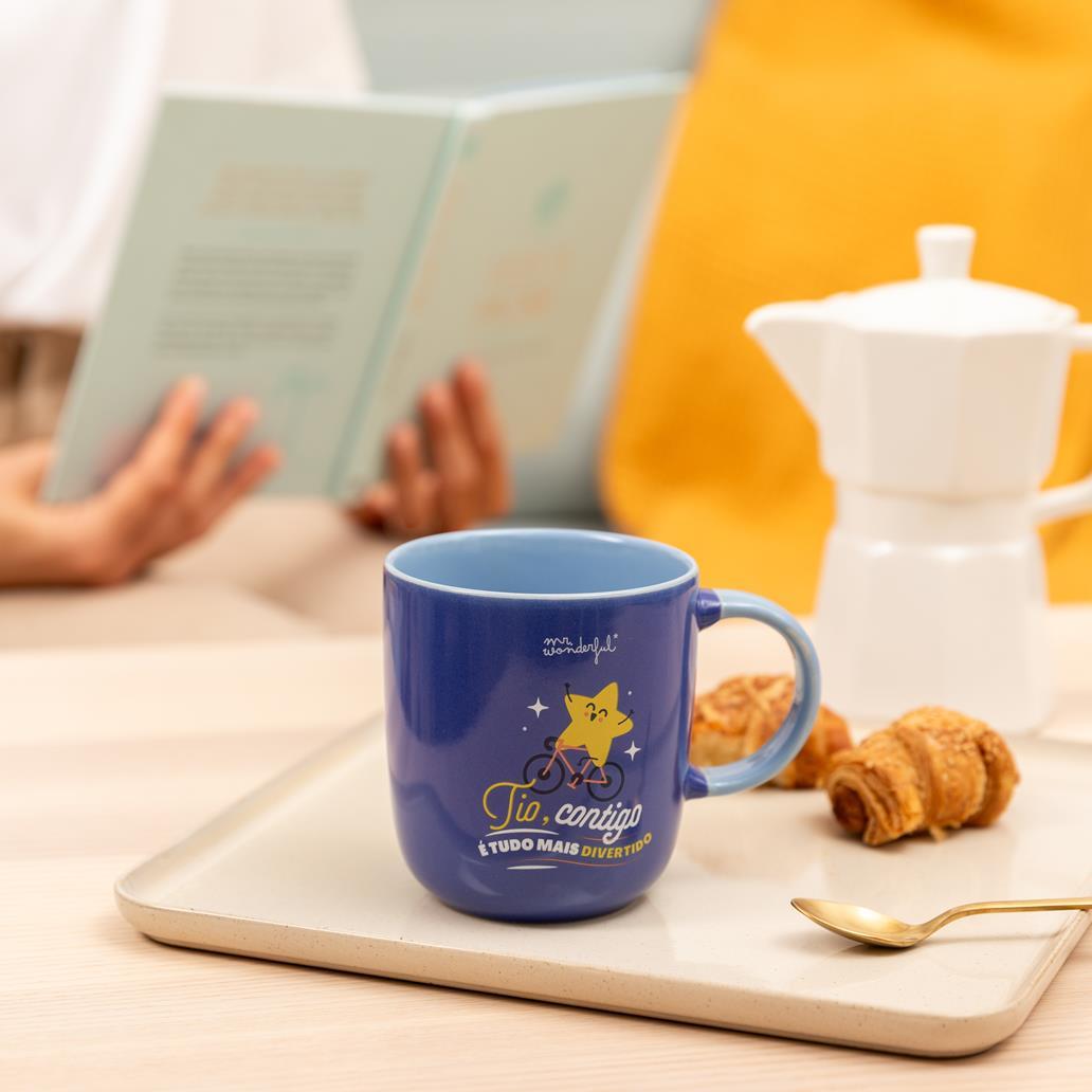 Caneca Mr. Wonderful - Tio, contigo é tudo mais divertido - Papelaria Encantada