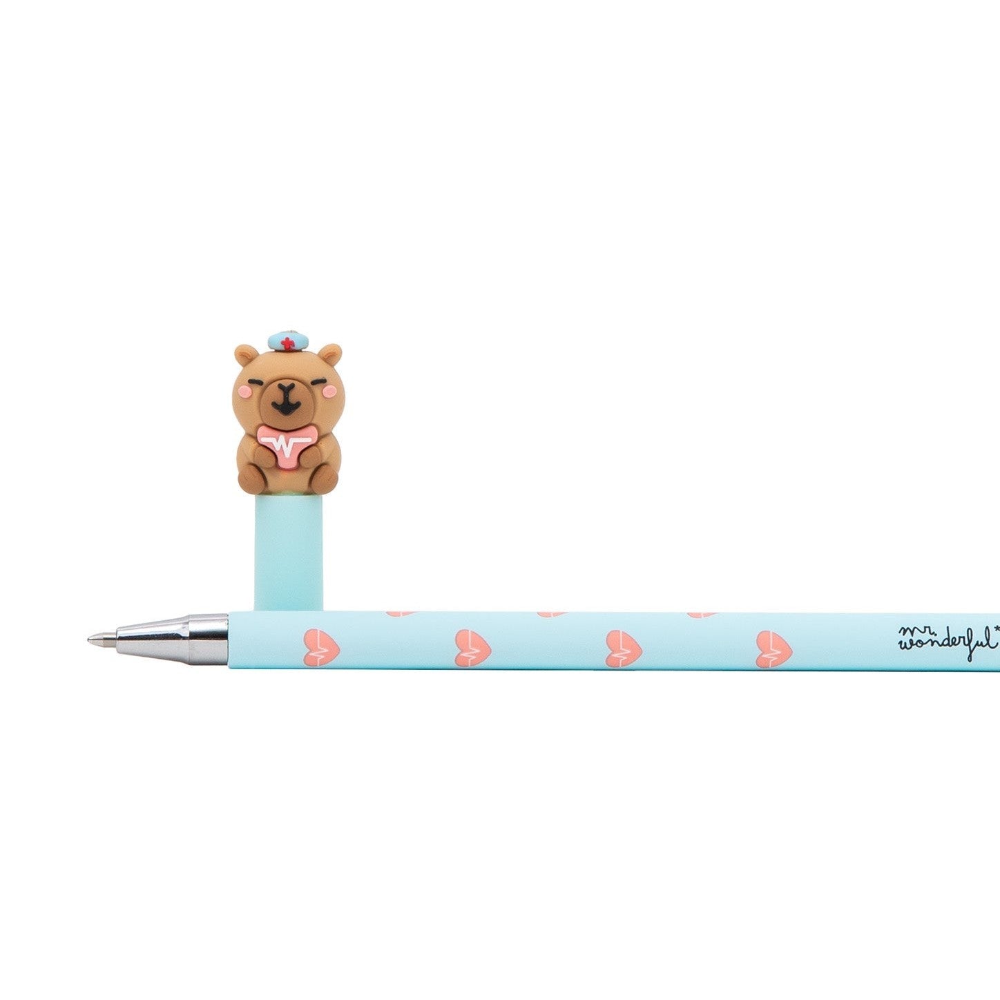 Caneta apagável Bo-Bo - Capivara coração - Mr. Wonderful - Papelaria Encantada