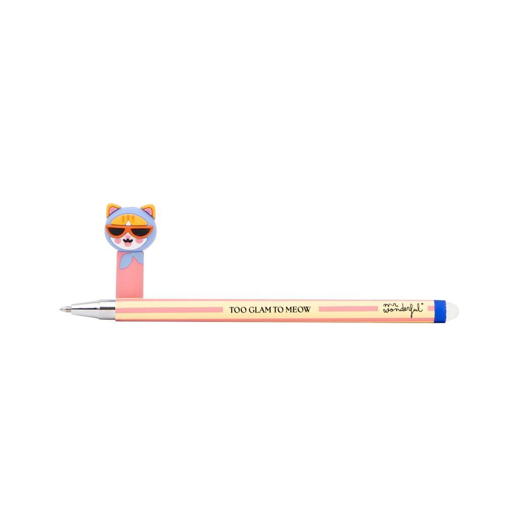 Caneta apagável Bo - Bo Gato - Too glam to meow Mr. Wonderful - Papelaria Encantada