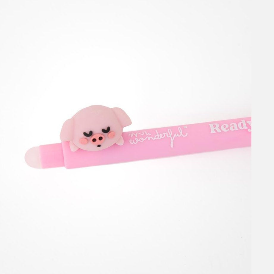 Caneta apagável Porco Lazy Bo - bo - Ready to do nothing - Mr. Wonderful - Papelaria Encantada