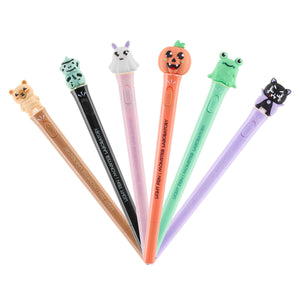 Seis modelos da Caneta Iluminada de Halloween Back2Fun Terrific Monsters