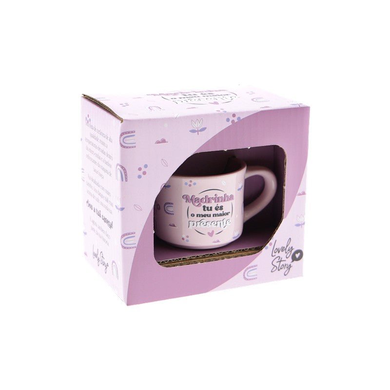 Chávena Café Madrinha tu és o meu maior presente - Papelaria Encantada