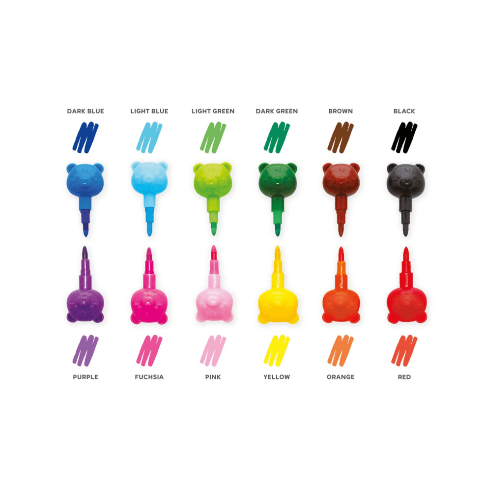 Conjunto 12 lápis de cera empilháveis Dream in Colour Ursinho Legami - Papelaria Encantada