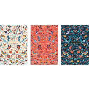 Conjunto 3 cadernos A5 Frida Kahlo Viva la vida - Papelaria Encantada