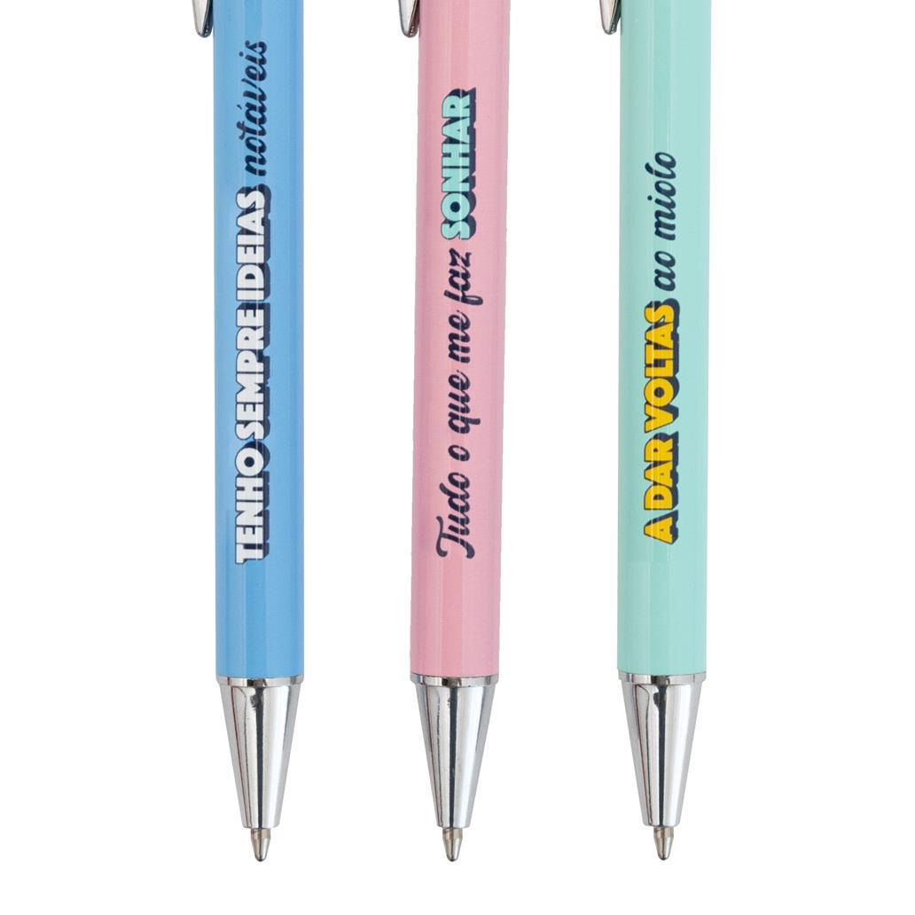 Conjunto 3 esferográficas para apontar ao alvo e concretizar sonhos - Mr.wonderful - Papelaria Encantada