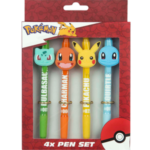 Conjunto 4 canetas Pokemon - Papelaria Encantada