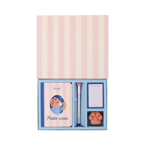 Conjunto Caderno A6 + Porta cartões + Esferográfica apagável Bo - bo Mae Ursa - Mr. Wonderful - Papelaria Encantada