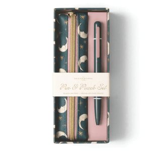 Conjunto Caneta e Estojo Teal Moon – DesignWorks Ink - Papelaria Encantada