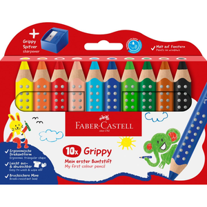 Conjunto de 10 lapis de cor faber - castell grippy C/afia XXL - Papelaria Encantada