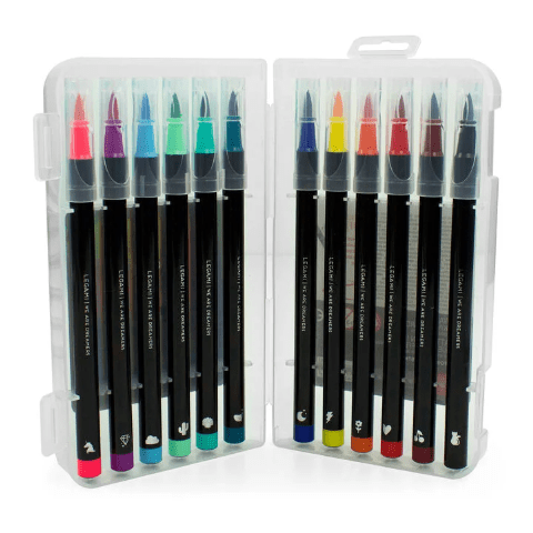 Conjunto de 12 marcadores de pincel brilhantes Legami - Papelaria Encantada