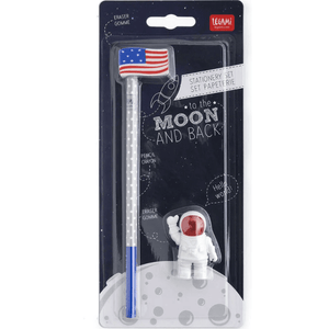 Conjunto de 2 borrachas e 1 lápis Legami - To The Moon And Back - Papelaria Encantada