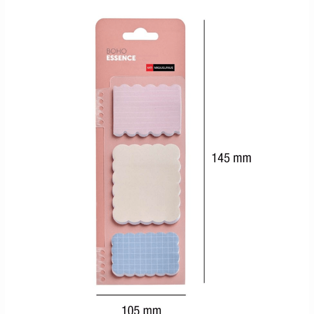 Conjunto de 3 blocos de notas adesivas Miquelrius Boho Essence - Papelaria Encantada