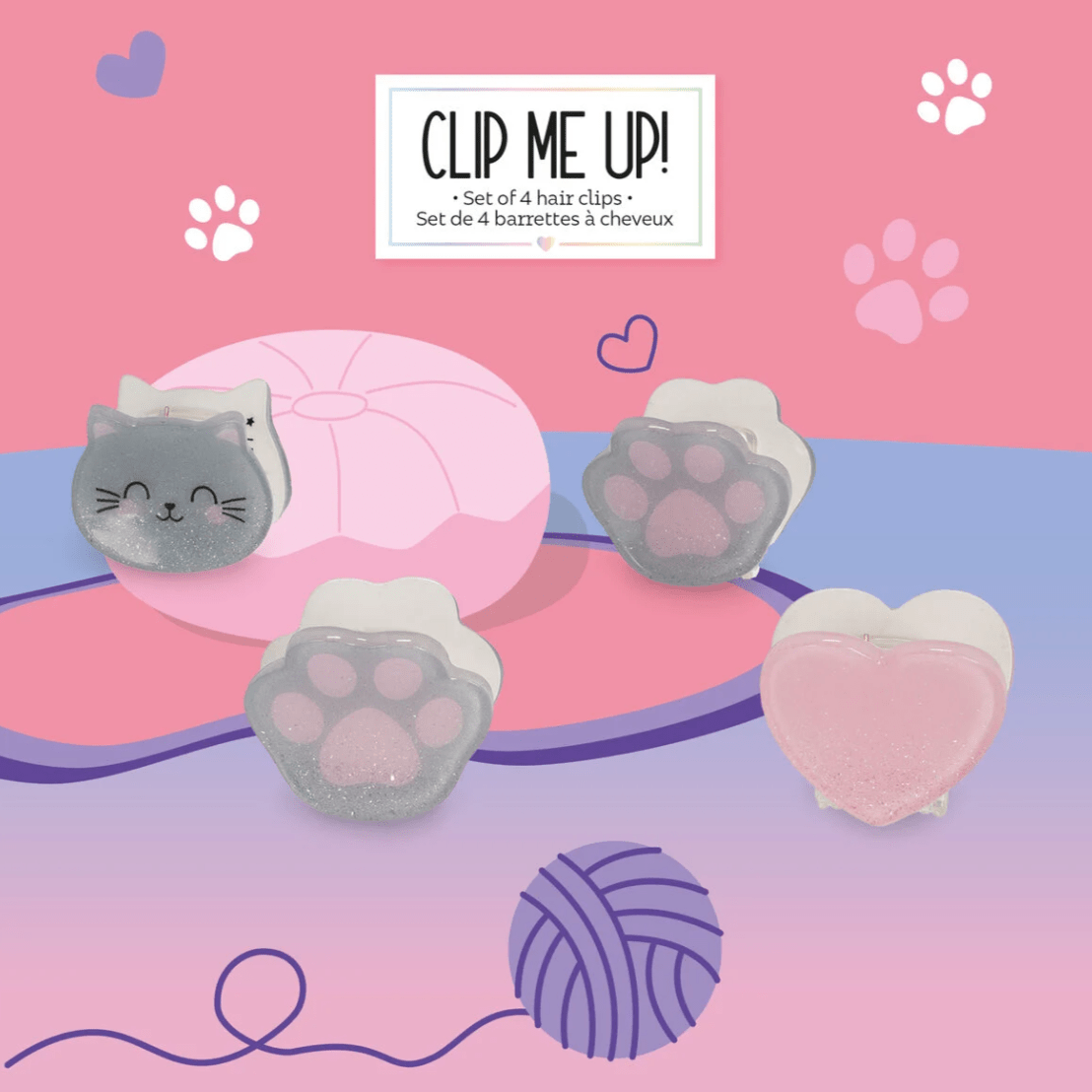 Conjunto de 4 mini ganchos de cabelo Gato - Legami - Papelaria Encantada