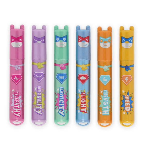 Conjunto de 6 Mini Marcadores - Teddy's Superpower Legami - Papelaria Encantada