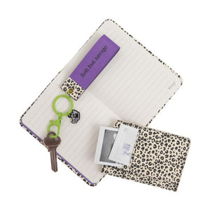 Conjunto de caderno A6 + porta moedas + porta - chaves estampado animal com bolinhas Mr.Wonderful - Papelaria Encantada