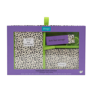 Conjunto de caderno A6 + porta moedas + porta - chaves estampado animal com bolinhas Mr.Wonderful - Papelaria Encantada