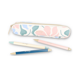 Conjunto de escrita Flower print - estojo, 2 canetas, 1 lapiseira Mr. Wonderful - Papelaria Encantada