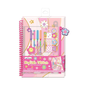 Conjunto de escrita Moderna Groovy Flower - Papelaria Encantada
