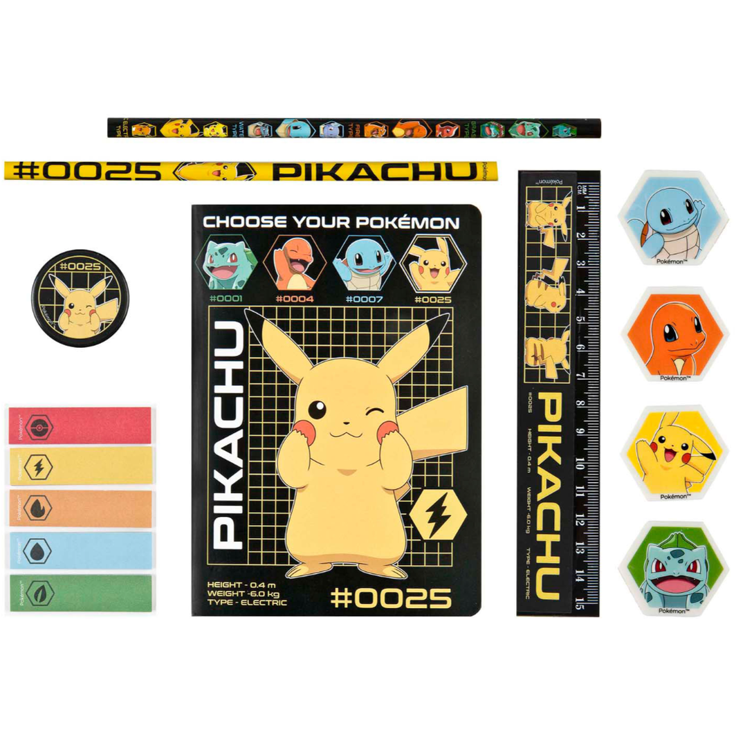 Conjunto de escrita Pokemon - Papelaria Encantada