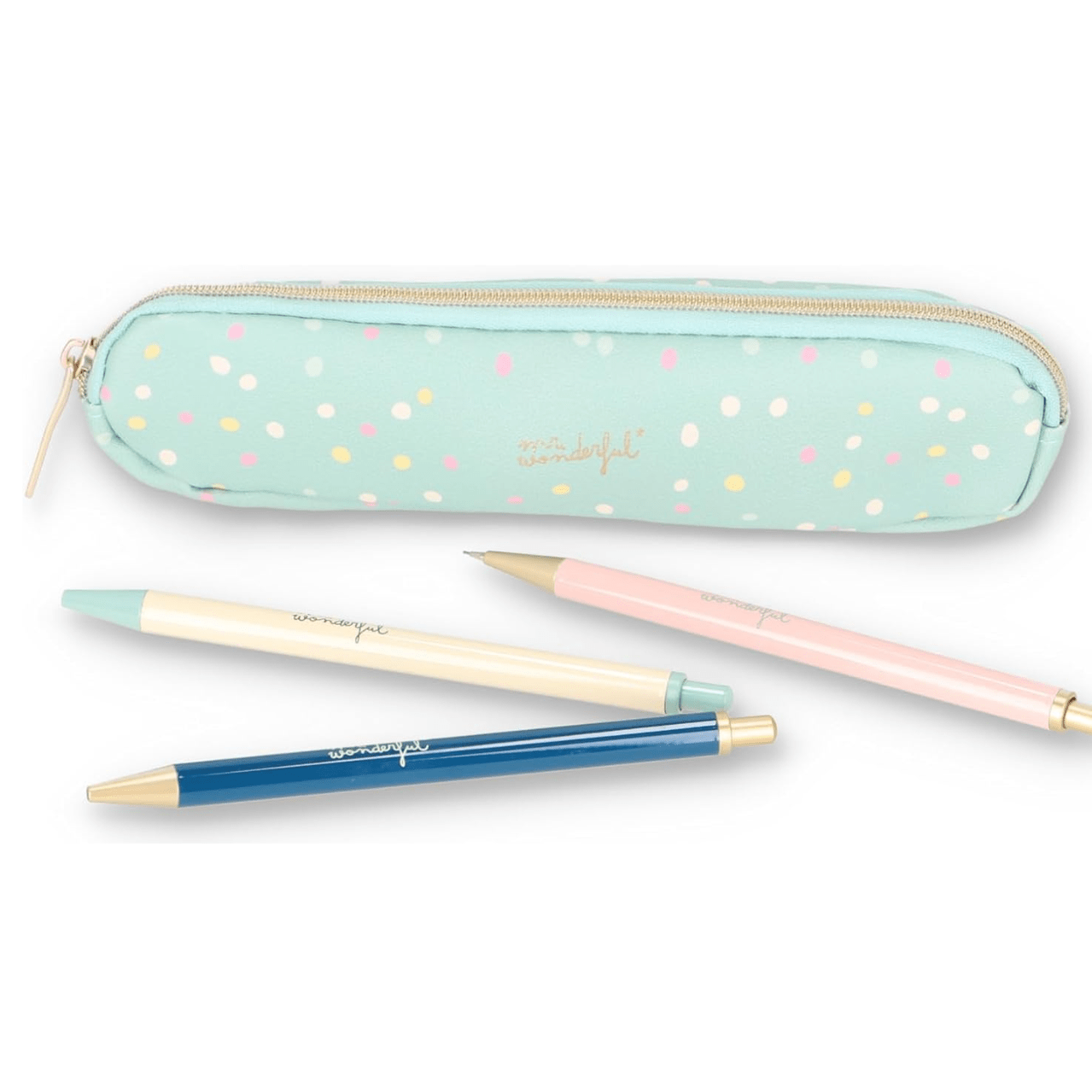 Conjunto de Escrita - Polka Dots Mr. Wonderful - Papelaria Encantada