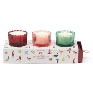 Conjunto de presente de Natal com 3 taças de vidro - Papelaria Encantada