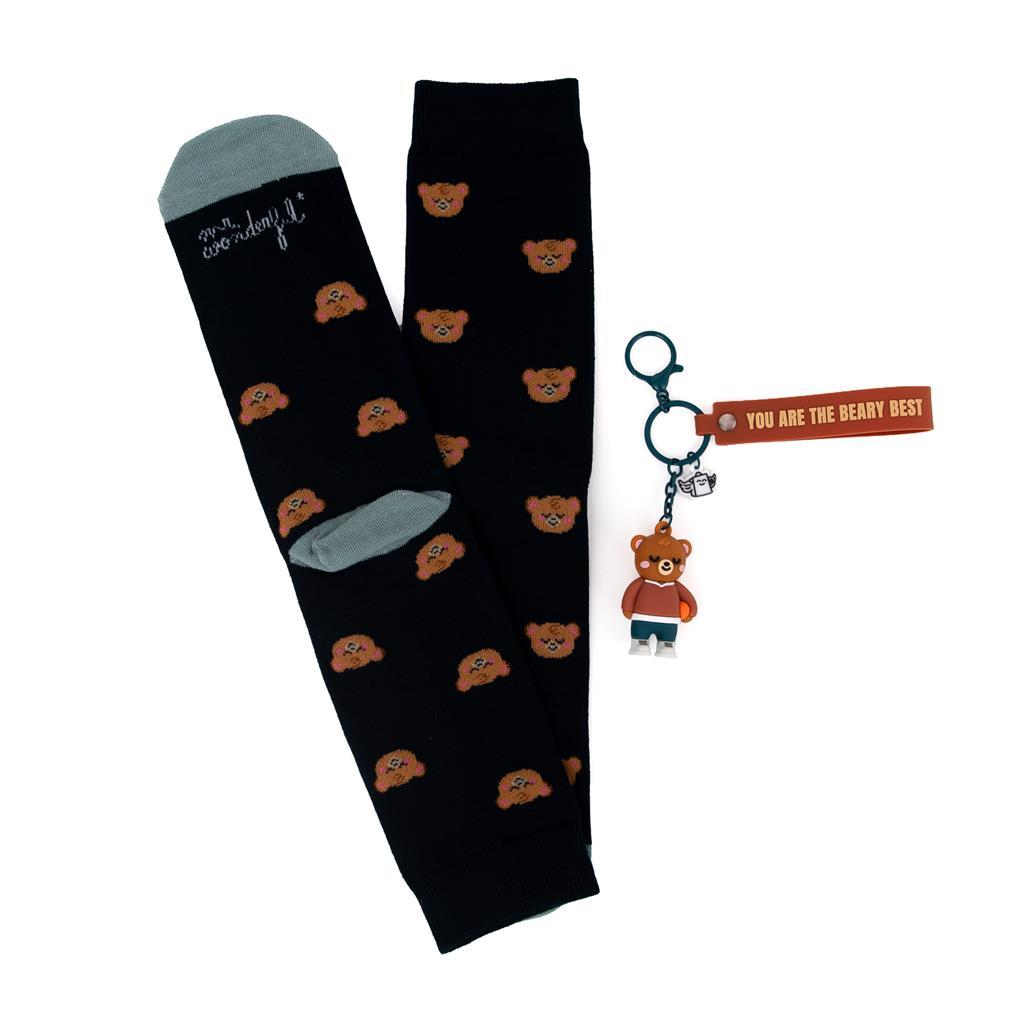 Conjunto Meias + Porta - chaves Urso - You are the beary best - Mr. Wonderful - Papelaria Encantada