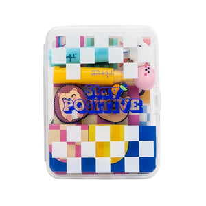 Conjunto para decorar a tua Agenda - Stay positive - Mr.wonderful - Papelaria Encantada