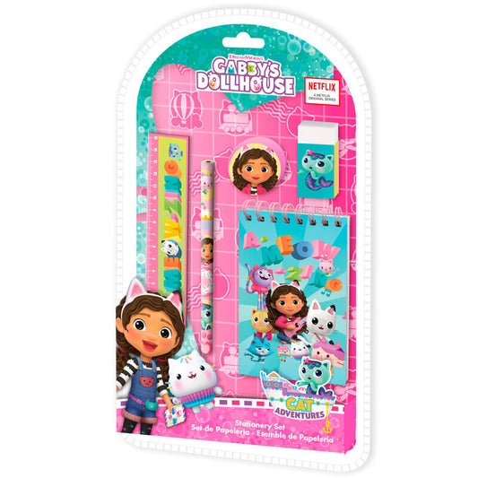 Conjunto papelaria 5 peças Gabby's Dollhouse