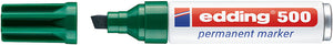 Marcador Permanente edding 500 Ponta Biselada 2–7 mm — Verde