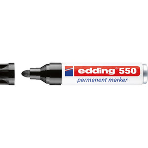 Marcador Permanente edding 550 Ponta Redonda 3–4 mm — Preto