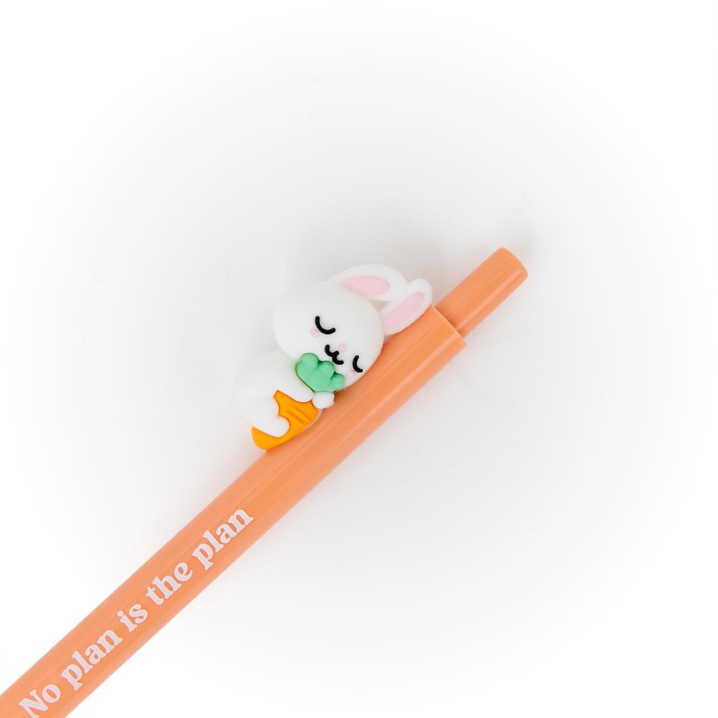 Esferográfica 3D Coelho Lazy Bo - bo - No plan is the plan - Mr. Wonderful - Papelaria Encantada