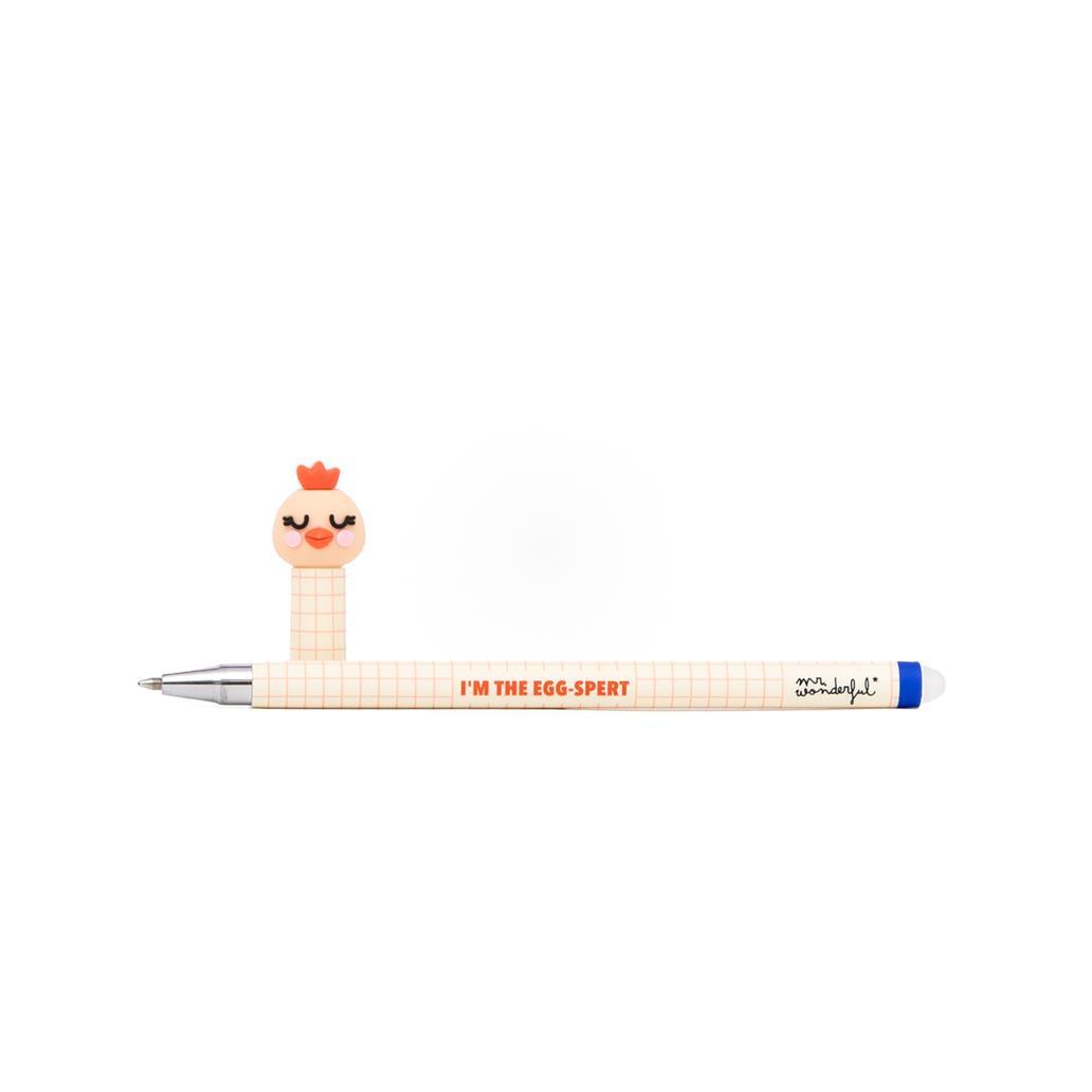 Esferográfica apagável Bo - Bo Galinha - I'm the egg - spert - Mr. Wonderful - Papelaria Encantada