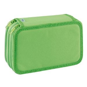 Estojo completo com 3 fechos Verde Neon Favorit - Papelaria Encantada