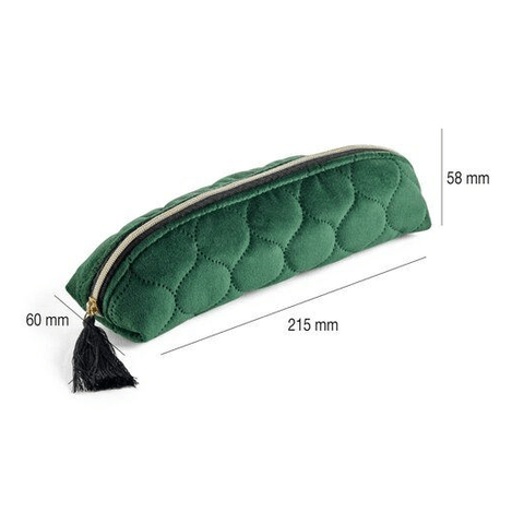 Estojo Oval Miquelrius em Pelo Almofadado Highland Days - Verde - Papelaria Encantada